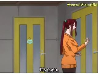 Anime mergaitė į kairę į a puddle apie sperma
