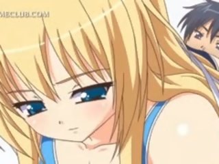 Lief anime blondine meisje het eten snavel in heet sixtynine