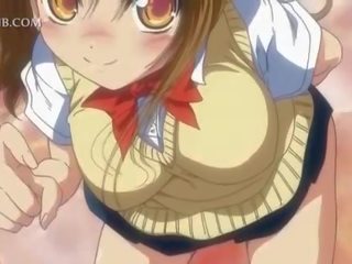 Blonde horny hentai girl teasing cock with a blowjob