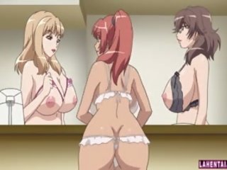 Trois énorme seins hentaï filles obtient baisée par gars