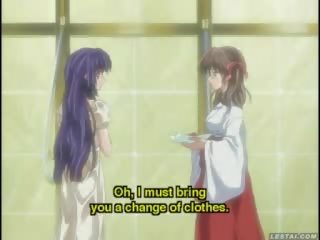 Simpatiska hentai anime meitene spanked uz a vanna