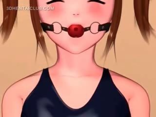 Bonded anime ginnasta presentata a sessuale canzonatura