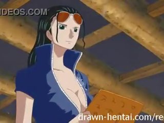 Satu potongan animasi pornografi video seks dengan nico robin