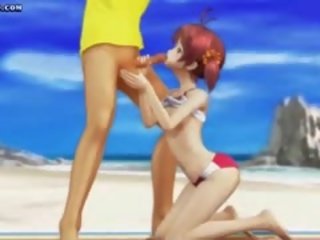 Aranyos hentai teenie játszik -val fasz tovább tengerpart