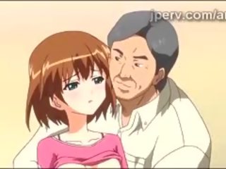 Tenger anime schoolmeisje krijgt vernield door rijpere groot lul