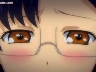 Anime z okulary dostaje cipa eated