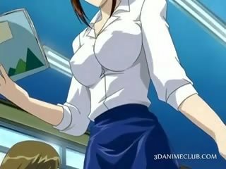 Anime mokykla mokytojas į trumpas sijonas rodo putė