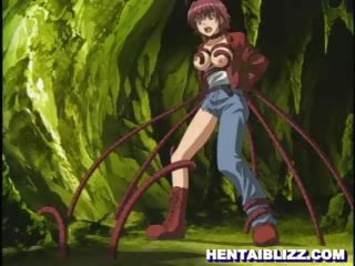 Manga meisje betrapt en seksueel aanval door tentakels