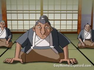 Kičasta animirano homoseksualec ob a umazani samurai fantazija