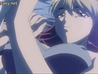 Blondýna anime nymfomanka berie obrovský kokot
